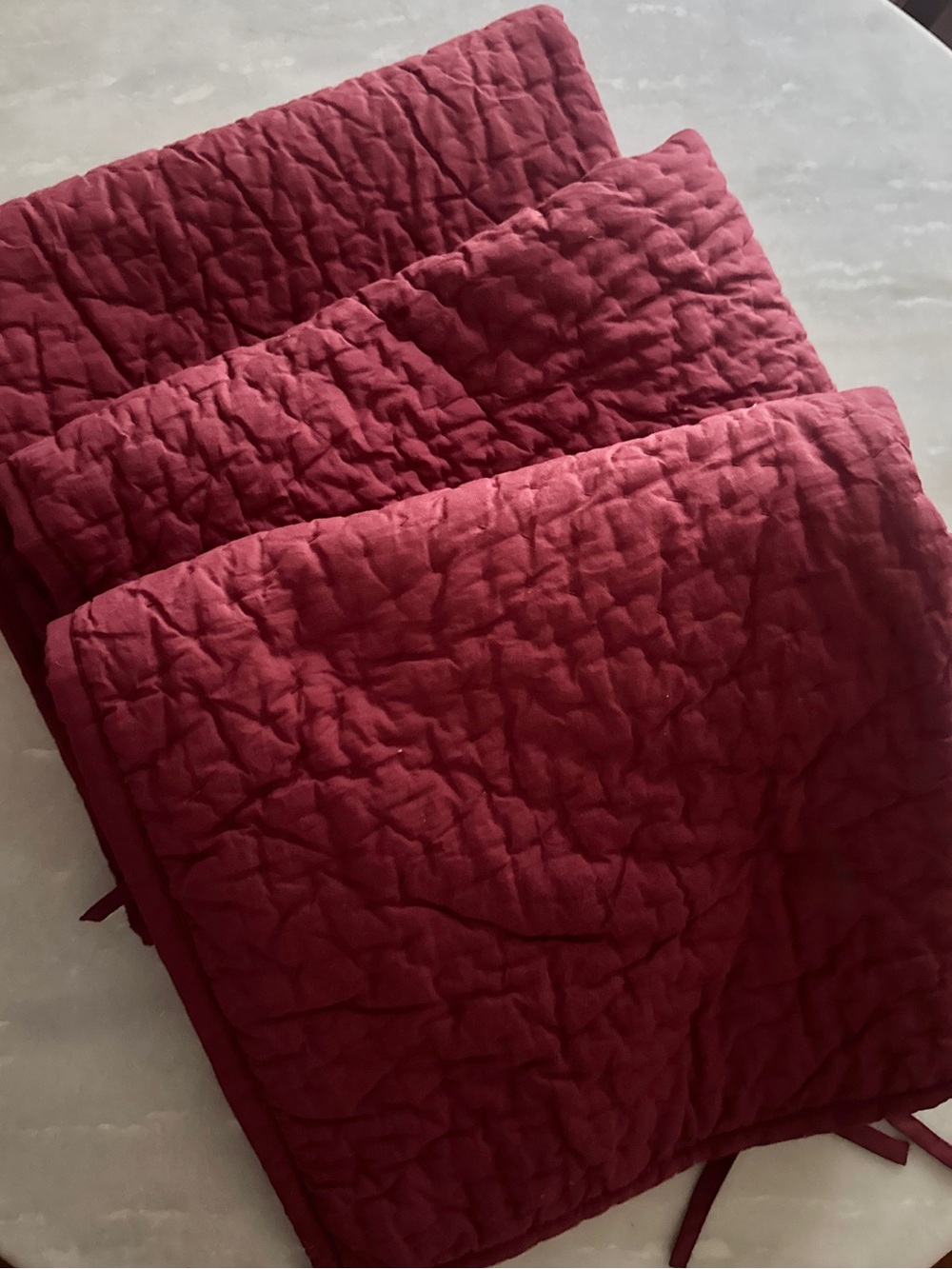 NWOT Set of 3 The Company Store Quilted Pillow Cover in Wine Red - 26 x 26
